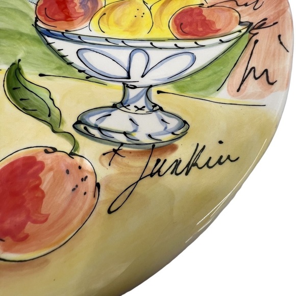 Julia Junkin Still Life Fruit Candle Open Window Serving Decorative Platter - Picture 3 of 4